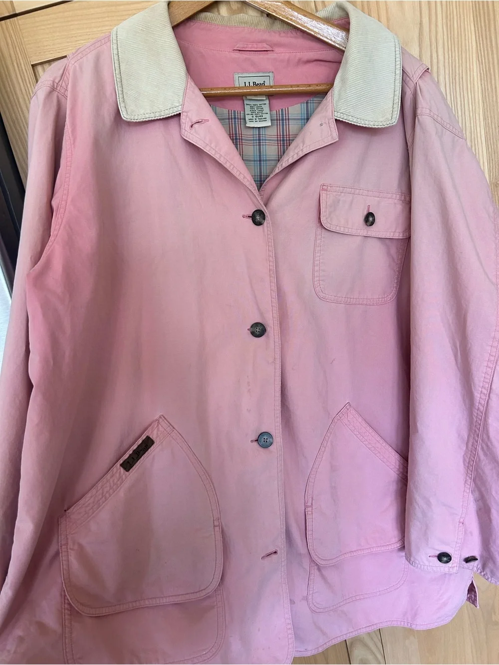 L.L. Bean Barn Jacket with Cream Corduroy Collar